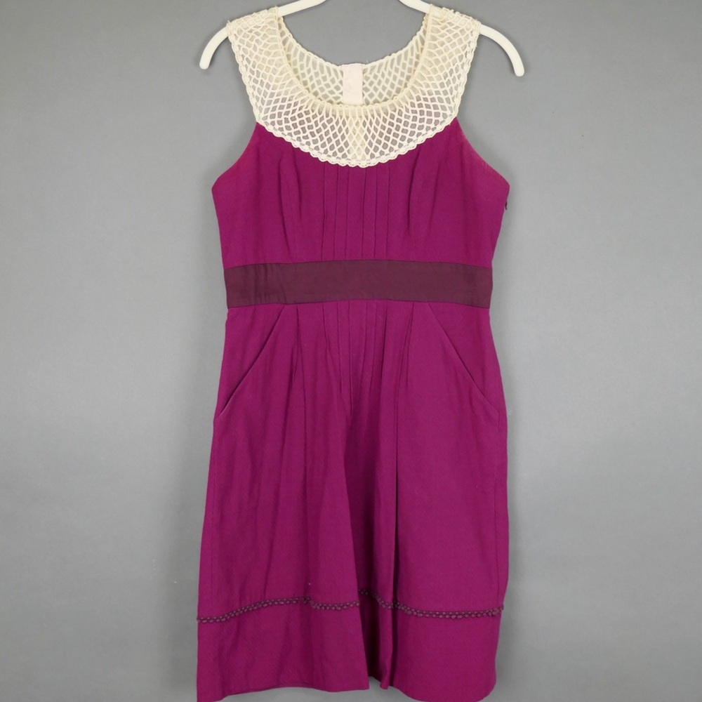 Anthropologie Floreat Merlot Lace Bettine Dress